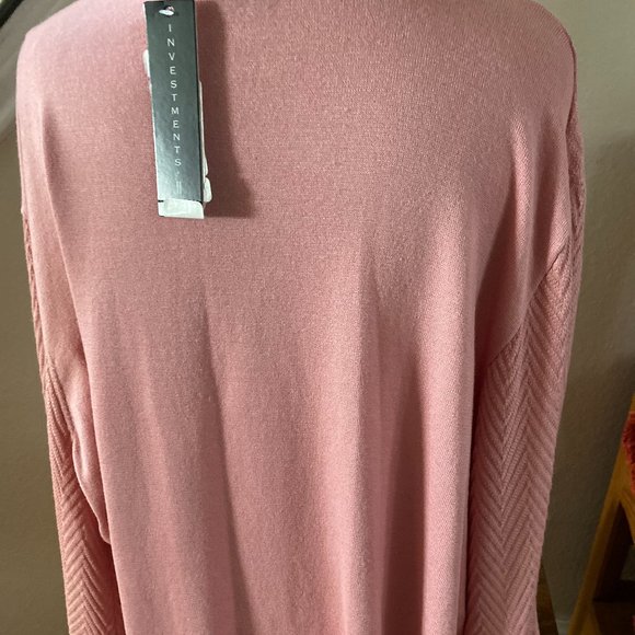 Investments II Women's Sweater with Puffed sleeves, Color Blush/Pink, Size 3X - Picture 2 of 4